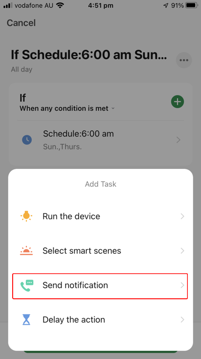 Create Scene screen